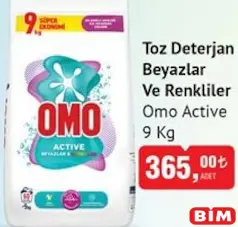 OMO ACTİVE TOZ DETERJAN BEYAZLAR VE RENKLİLER 9 KG